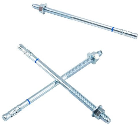 HROMIGRY 1/2 x 10 Concrete Anchors (12 Pack) 1/2 inch Wedge Anchors Bolts Zinc Plated