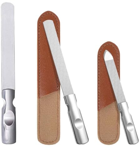 Lime per unghie,lima unghie,acciaio inossidabile a doppia faccia,donne e uomini, riutilizzabili e resistenti, ottimi per la limatura di unghie naturali