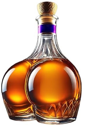Zegaqae Bouteille de whisky amusante, carafe à whisky, distributeur de liqueur en verre, décanteur de vin, pour jus, rhum, vin rouge, gin, tequila, saké, thé glacé