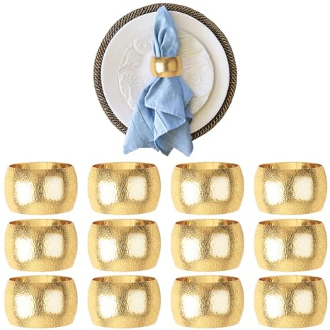 XHYASD 12 Piezas Anillos para Servilletas, Soporte para Servilletas de Mesa, para Navidad, Acción de Gracias, Bodas y Comidas Familiares