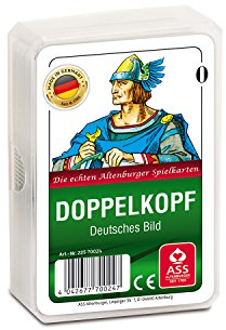 ASS 22570024 Kartenspiel Doppelkopf-Deutsches Bild 55 Karten mit Kornblume, ab 10 Jahren, Weiß, 59 x 91 mm