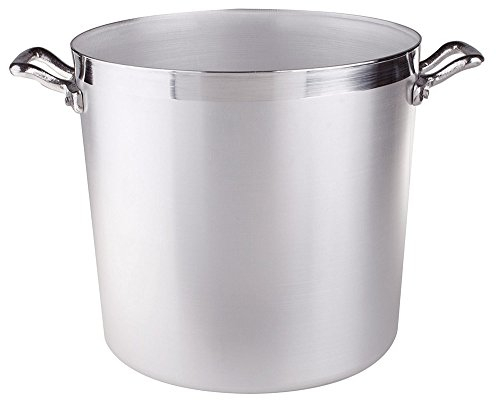 Pentole Agnelli FAMA332 Pentola Cilindrica con 2 maniglie, Alluminio fuso, 32 cm, Argento