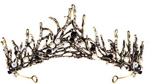 FRCOLOR Vintage Prinzessin Haar Krone Handmad Gold Blatt Tiara Perle Braut Krone Hochzeit Tiaras Haar Zubehör