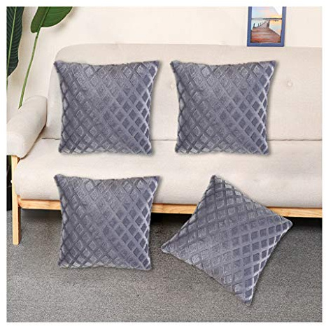 Cushion Covers,Set Of 4 18x18 Inch(45cmx45cm) Plush Square Cushions, Duck Egg Cushion Covers for Outside Bench Sofa Furniture(Without Core)