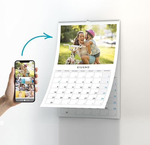 Calendario Personalizzato 2026 con Foto – Regalo con Foto per Famiglia, Bambini e Coppia – Calendario da Muro A3 12 Mesi – Stampa Fotografica Professionale