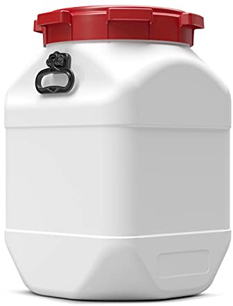 66 Litre 7466 Square Plastic Waterproof Airtight Watertight Storage Keg Drum Barrel - UN Approved Open Top Wide Mouth Jar - Food Liquid Oil Storage - Kayak Caving Canoeing Watersports Time Capsule