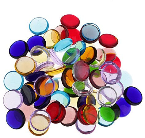 BANGHA Mosaique,Tesselles Mosaique Couleur Assortie de Carreaux de mosaïque de Verre vitreux Transparent pour Artisanat de Bricolage Artistique