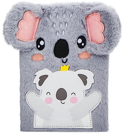 EXERZ Koala Notizbuch A5 mit zusätzlicher Tasche/Stifthalter – Tagebuch Notizblock Büro/Schule/Geschenke