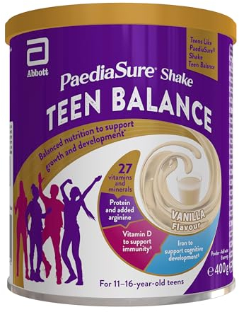 Teen Multivitamin Protein Powder – Vanilla – 400g – Teenager Supplements with 27 Vitamins & Minerals – Vitamin D & Protein – Vegetarian – For busy teens 11-16 yrs old – by PaediaSure Shake