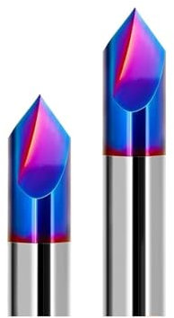 90° HRC65 Chamfer End Mill Carbide Chamfering Milling V Router Bit 3-12mm Metal Machine Tools(1Piece,D3X50LX90R 3Flute)