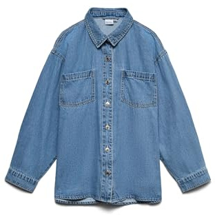 VERO MODA Vmjane LS Oversize Denim Shirt, Media Blu Denim, XS