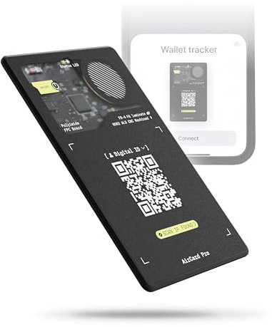 Rolling Square AirCard Pro - Ultra Slim Bluetooth Tracker Card, Air Tracker Tag kompatibel med Apple Find My med trådlös laddning - spårare lokaliserare med digitalt ID, High Tech Gadget Black