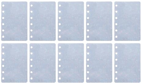 HOODANCOS Divisori per Raccoglitori ad Anelli a 6 Fori in PP A7 80X120 MM Set da 10 Pezzi Inserti per Planner e Agende Accessori per Ufficio Scuola e Organizzazione Personale