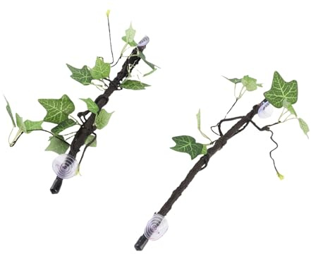 Drfeify Décor de Reptile, Ensemble de Branches d'angle en Plastique Flexible avec Ventouses à 360 Degrés pour Accessoires d'escalade de Terrarium pour Lézards et Serpents