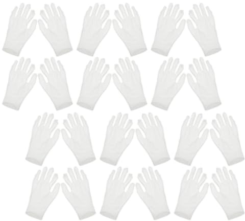 MAGICLULU Guanti Idratanti in Cotone Bianco 12 Paia per Adulti, Flessibili e Traspiranti per Occasioni Formali e Attività di Crafting