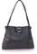 Gigi - Damen Leder Schultertasche - Handtasche Mittelgroß mit Viele Fächer - Shopper mit Herz Schlüsselring - OTHELLO 4323 - Schwarz
