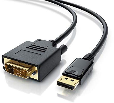 CSL - 1m Meter HQ Premium DisplayPort DP auf DVI Kabel - Zertifiziert HDCP und EDID - Full HD Ausflösung - 3 Fach Schirmung - kompatibel mit Grafikkarten Apple und PC Beamer Monitor