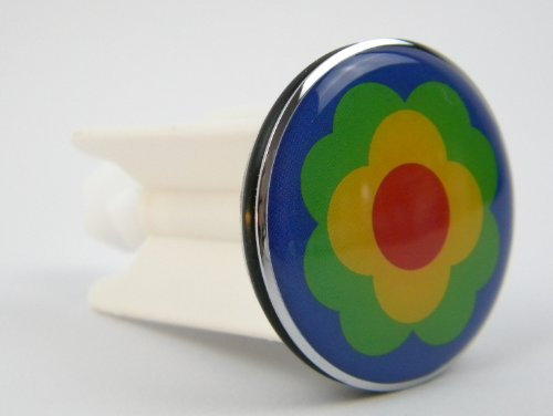 Clever-Deko Waschbeckenstöpsel Abflussstöpsel Blume blau gelb grün rot Bad WC Geschenkidee