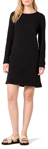 Amazon Essentials Vestido de Forro Polar con Cuello Redondo y Manga Larga por Encima de la Rodilla Mujer, Negro, XS