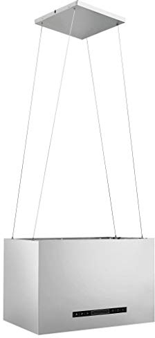 vidaXL Hotte Suspendue à Capteur Tactile LCD Hotte de Cuisine Eclairage LED Filtre à Graisse Maison Intérieur 55 cm Acier Inoxydable