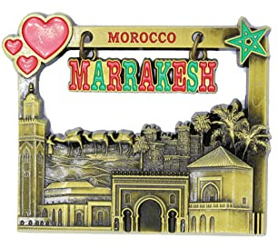 3D - MARRAKESH Morocco Fridge Magnet Metal Sticker City Holiday Souvenir Travel Memory on Refrigerator Gift