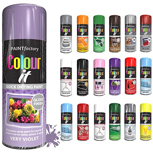 SCHNAZZ 1 x All Purpose Very Violet Aerosol Spray Paint 400ml Fast Dry, Quick Drying Spray and Excellent Coverage for Wood, Metal, Plastic, Glass and More