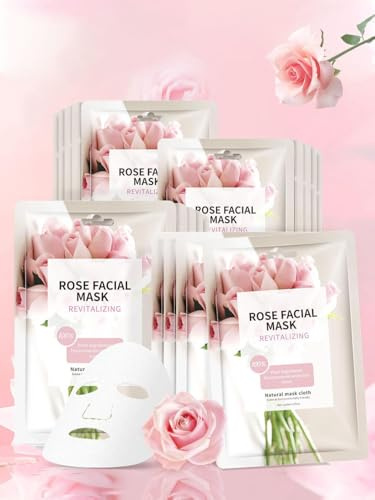 IREV Face Masks Skincare, Spa Sheet Mask, Facial Masks for Women Skin Care, Beauty Rose Sheet Masks, Bulk Face Mask Skin Care, Beauty Masks Gifts, Hydrating Face Masks, Facial Masks 10 Sheets