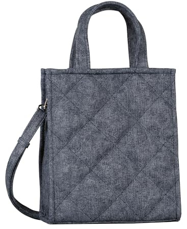 TOM TAILOR Denim Wanessa Damen Shopper Umhängetasche Reißverschluss Klein Blau