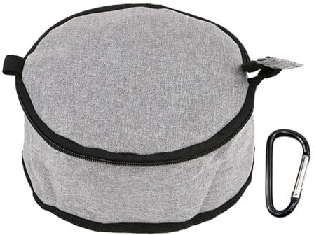 Cuenco plegable para perro, 1.5 L con cremallera para mascotas, plato sin derrames con clip de mosquetón para mascotas al aire libre, caminar, correr, montañismo, camping