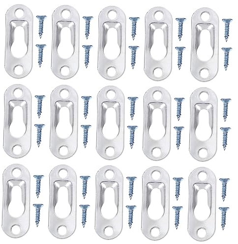 Hoement 30St Ein-Wort-Hängestück Fotoständer Aufhängebügel für Spiegel Bildaufhänger aufhängehaken Schwerlast-Kleiderständer Bilderrahmen Schlüssellochaufhänger aus Metall Spiegelaufhänger