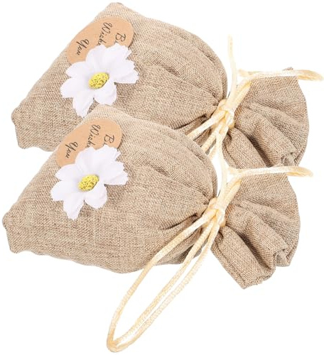 Alipis Bolsitas Perfumadas para Armario 2 Piezas, Bolsitas para Aromaterapia De Algodón y Lino, Ambientadores Naturales Fragancia De Flor De Gardenia, Refrescantes para Dormitorio y Armarios