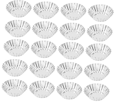 Kichvoe 30pcs Metal Baking Cups Nonstick Egg Tart Moulds Tinplate Tartlets Pans for Muffins Cupcakes Cookies Cheese Cakes Quiche Souffles Puddings