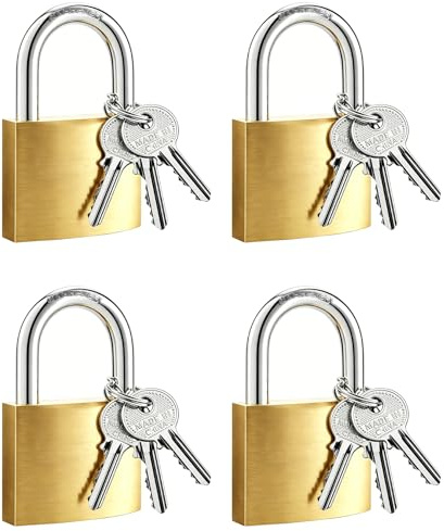 Candados con Llave de Latón, 4 Piezas, 48 mm