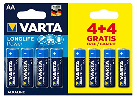 Varta Longlife Power Batteries AA 4+4 Free Promo Pack