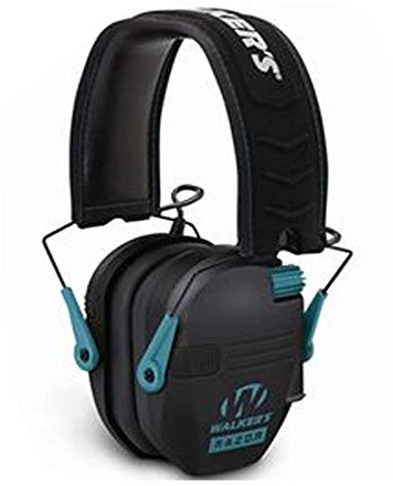 Walker's Game Ear Razor Slim Electronic Muff - Teal, Hearing Protection Earmuff with Sound Amplification