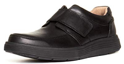 Clarks Men's Un Abode Strap Loafers, Black Black Leather, 12 UK
