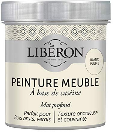 Libéron Peinture meuble à base de caséine, Blanc Plume 500 ML