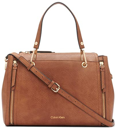 Calvin Klein Reyna Novelty Satchel, Caramel Combo, One Size, Caramel Combo, One Size