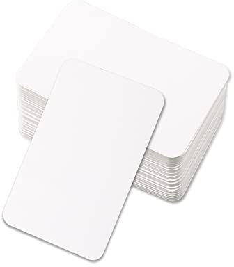 Jagowa 100 Pcs Blank Message Paper, Blank Kraft Cards, Doodle Hand Drawn Card Message Cardstock,White,3.42 x 2.28 inches