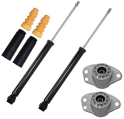 ATEC GERMANY 2x Amortiguador de gas a presión puntal trasero incl. soporte de puntal y guardapolvos, compatible con AUDI A3 (8L1), SEAT LEON (1M1), TOLEDO 2, SKODA OCTAVIA 1 (1U2), VW BORA 1, GOLF 4