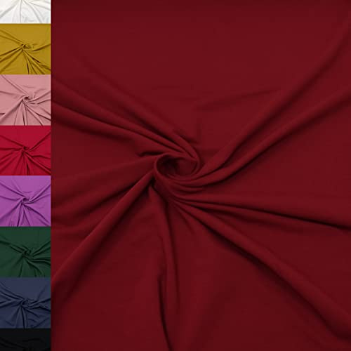 MAGAM-Stoffe Elias Sweatstoff uni innen angeraut und weich Meterware ab 50cm (11. Weinrot)