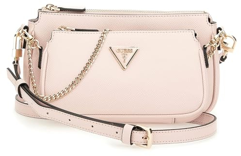 GUESS Women Noelle DBL Pouch Crossbody Bag, Leichte Rose