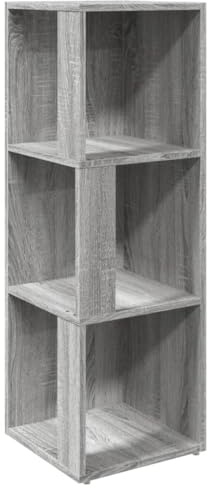 vidaXL Corner Cabinet - Grey Sonoma Engineered Wood Shelf Unit/Bookcase for Living Room, Bedroom, Office - 33x33x100 cm
