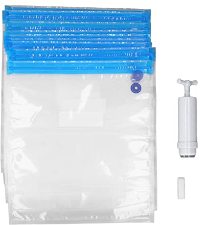 Fafeicy 10Pcs 3D Printer Filament Compressed Bags, 13.39 X 11.81in Vacuum Bag Dry Sealed Storage Bag Hand Pump Sealing Clip Oxidation Preventing Storage Bags Kit