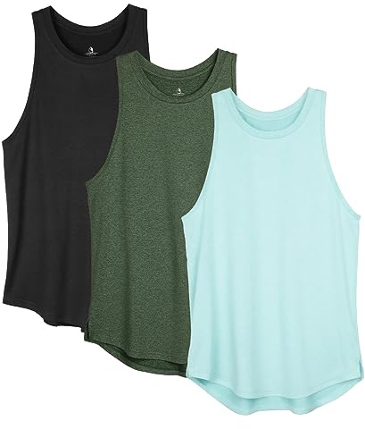 icyzone Camisetas de Espalda Cruzada Sin Mangas para Mujer Yoga Correr Ejercicio Gimnasio 3