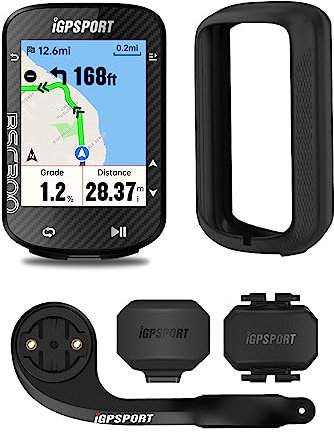 iGPSPORT BSC300 Bike Computer Wireless, MAP Navigation Color Screen Bluetooth ANT+ GPS Cycle Computer Waterproof (BSC300-SET)