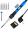 WinGluge 80W Lötkolben Set, Lötstation mit Temperatur Einstellbar 180-480°C, Lötset mit Lötdraht, Soldering Iron Kit mit LED Bildschirm und 5 Lötspitzen zum Heißschneiden Schweißen Brandmalerei