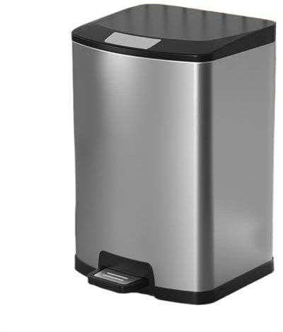 LICONG-2020 Kitchen Trash Can Stainless Steel Step Trash Can with Lid, Soft-Close Kitchen Garbage Bin with Foot Pedal, Handle and Removable Inner Bucket, 7/10/13/18 Liter Waste Basket(Silver,10L)