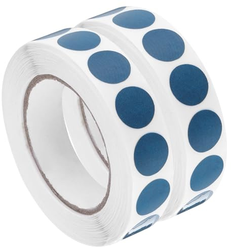 QUARKZMAN Etiquetas de Control de Calidad de Inventario de 13mm/0.5 Azules para Almacén, 2 Rollos 2000 Piezas