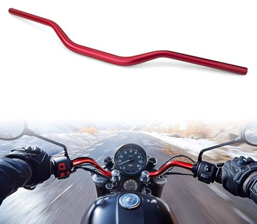 Tunejoy Manubrio Moto 28 mm Manubri 1 1/8 Universale per Motociclette Off-Road ATV Dirt Pit Bike Quad Go Kart Lunghezza totale: 800 mm Rosso